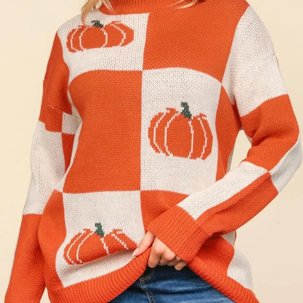 Black Cat Sweater Cozy Striped Turtleneck