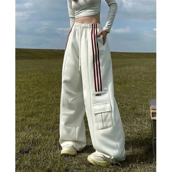 MEXZT Oversized Striped Y2K Streetwear Cargo Pants