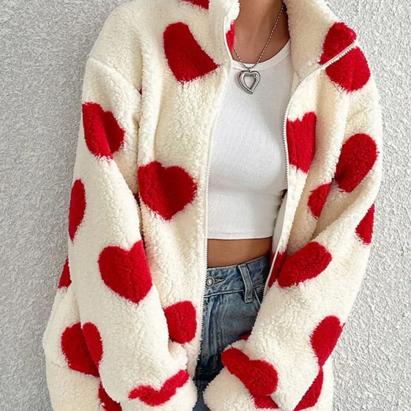Autumn Winter Plush High Collar Long Jacket